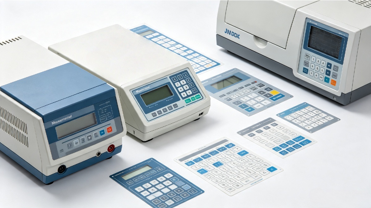 Custom Printed PET Keypad Overlay Sticker with Back Printing Technology and Precision Die-Cutting for Industrial Control Panel Faceplate