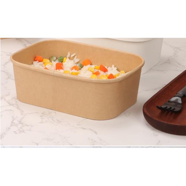 Square Kraft Paper Soup Bowl Recycled Matt Laminated Customized
