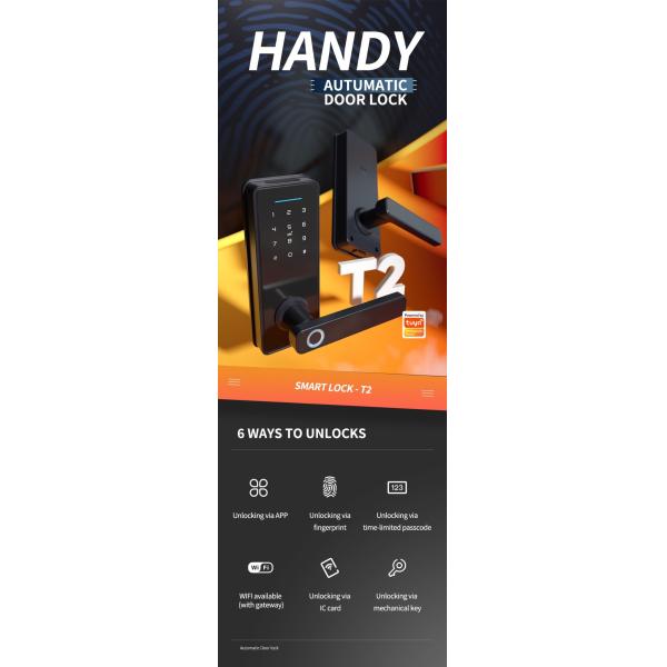 180mm Smart Deadbolt Door Lock Tuya Version Fingerprint Handle Lock