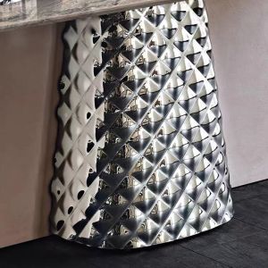 Reflective Elegant Modern Marble Top Console Table With Mirror