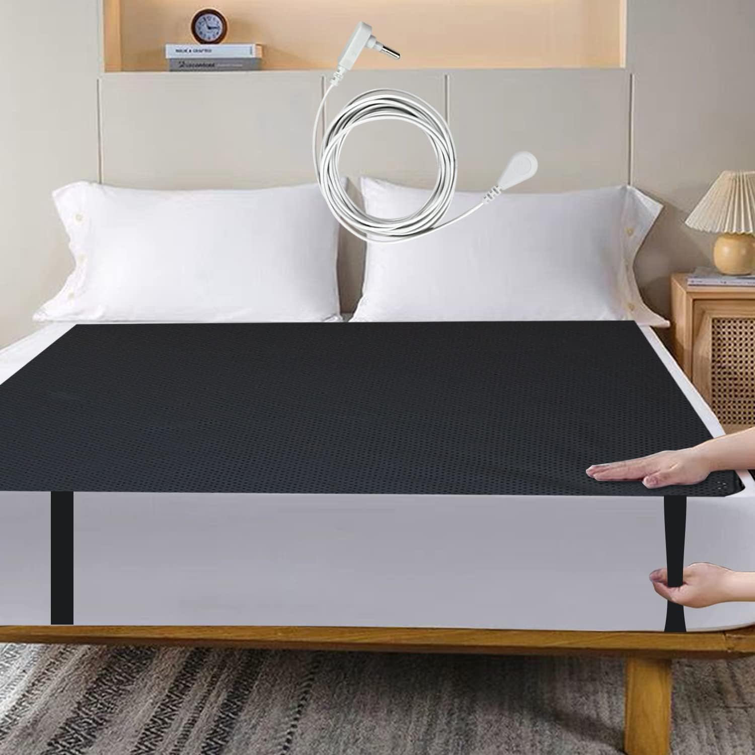 OEM Premium Ground Therapy Bed Sheet Double Grounding Earthing Mat for Better Sleep BLOCK EMF Safety Product