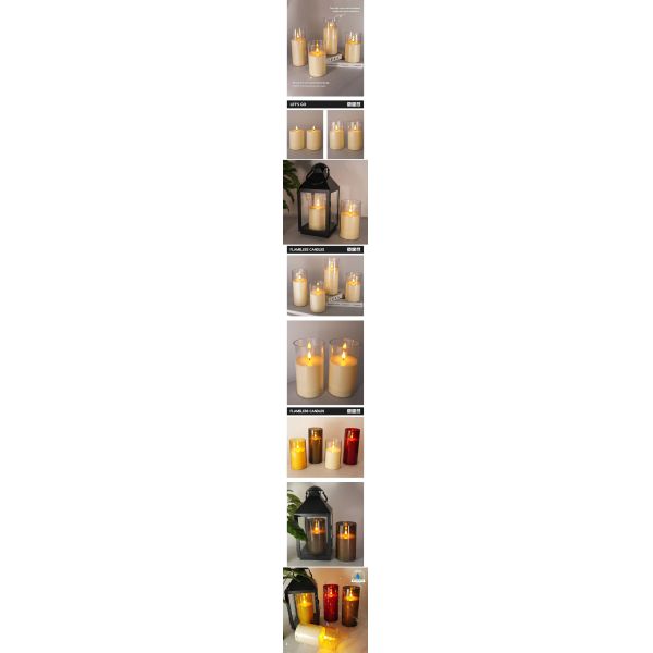 Waterproof Remote Control Handmade LED Pillar Candle Flameless Electric Candle