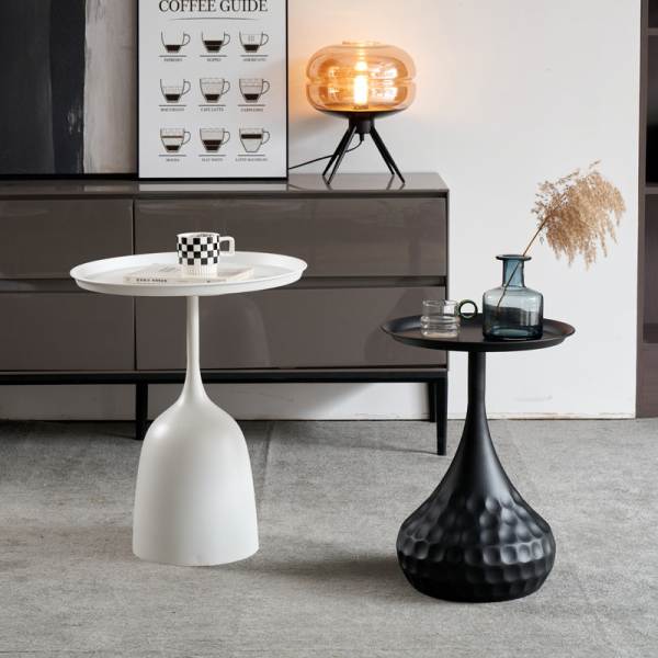 Modern Convertible Iron Coffee Table Minimalist Sofa Side Table for Small-Space Living Room Mobile Small Bedside Side Table for
