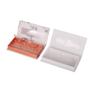 Wholesale Shiny Gold Marble Cardboard Eyelash Box With Visualization Window from china suppliers