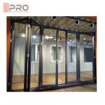 Powder Coated Aluminum Folding Doors For Commercial Buildings Customized Size