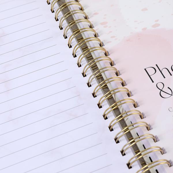 Custom Printing Hardcover Wedding Planner Notebook Spiral Binding Diary Journal Notebook