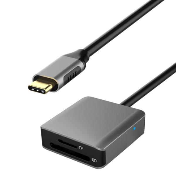 Type C USB3.2 Gen 1 2 In 1 Card Reader 20CM Cable USB C Card Reader