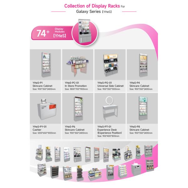 Skincare Store Promotion Display Rack Multi-layer Wooden Beauty Store Stand With Light Strips For Cosmetic Shop Decoration