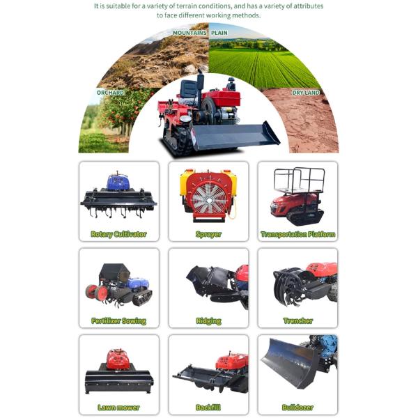 Rubber Track Small Crawler Tractor Multifunctional Paddy Field Crawler Mini Tractor 25 Hp