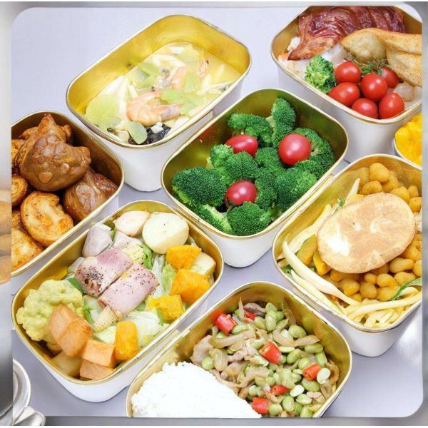 Custom High Quality Gold Foil Silver Foil Paper Salad Box Paper Disposable