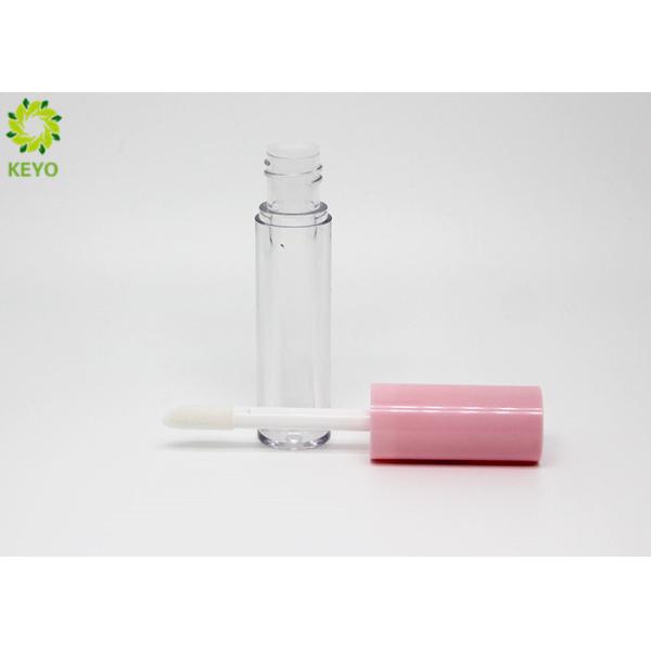 Custom Empty Lipgloss Containers Transparent Round Shape With Brush