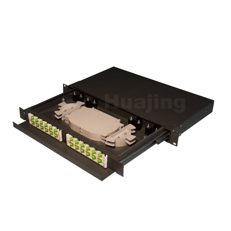 96 Cores Rack Mount Fiber Termination Box Drawer Type 19 Inch Dustproof