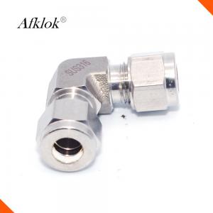 China Stainless steel 316 Double Ferrule Threaded 1/4 Natural Gas Elbow Tube Fitting on sale