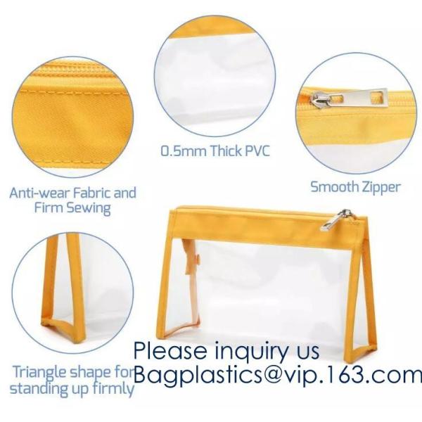 Wholesale Travel Transparent Bag Promotion Gift Cosmetic Bag Clear EVA Makeup Pouch,PVC/EVA cosmetic bag, PVC wine bag,