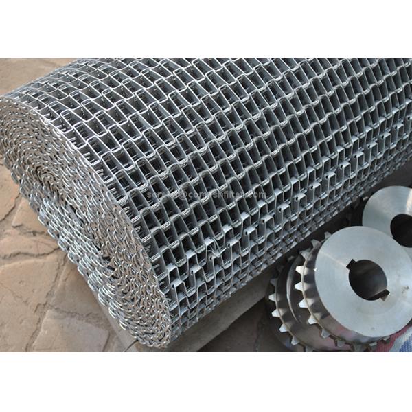 Honeycomb Wire Mesh Conveyor Belt , Metal Mesh Belt With Clinched Edge