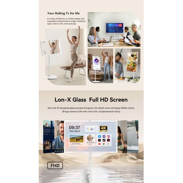 21.5 Inch Mobile Smart Screen Smart TV Wireless Projection Live Streaming All-in-one Touchscreen