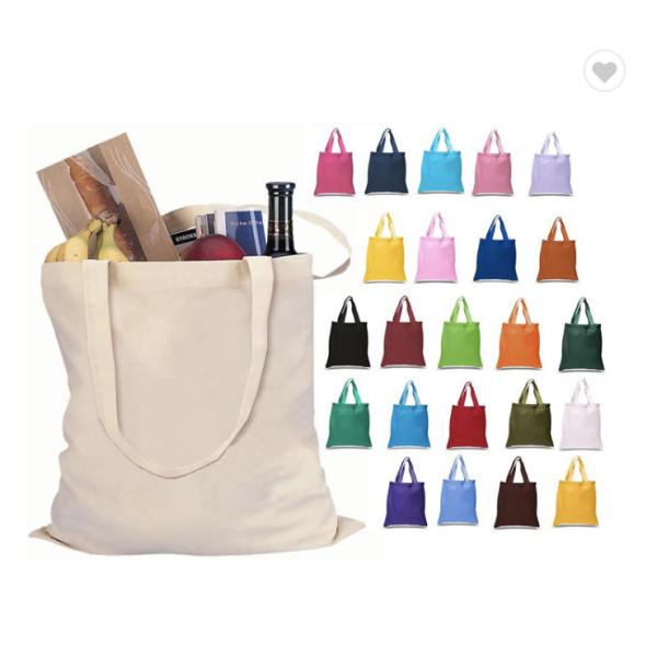 Customised Reusable Shopping Cotton Tote Bag Personalised Blank Canvas Bag Large Capacity Sturdy Durable Shopping Bag