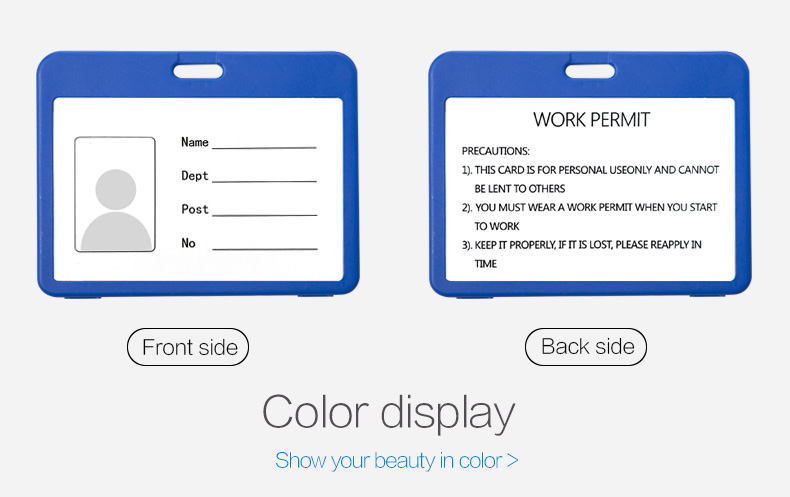 Acrylic Custom Hard Plastic Double-Sided Clear ID Card Holder
