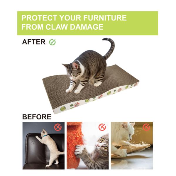 Factory Direct Texture Design Cat Scratching Board with Catnip Corrugated Cat Scratching Board with Premium Scratch