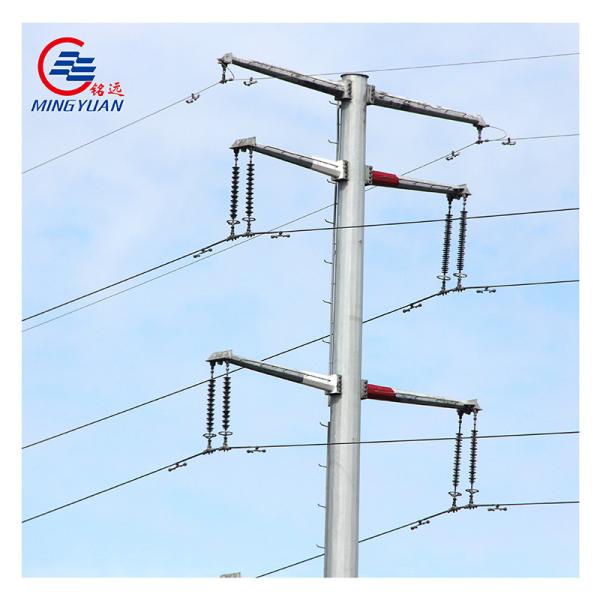Galvanized Gr50 Steel Monopole Structures Hot Dipped Power Pole