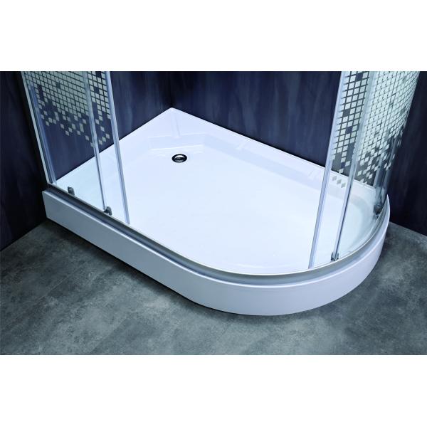 Stylish Quadrant Shower Enclosures With White Mosaic Patterned Glass For Modern