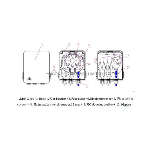 White 8 IP65 Optical Fiber Termination Box Access Terminal FAT