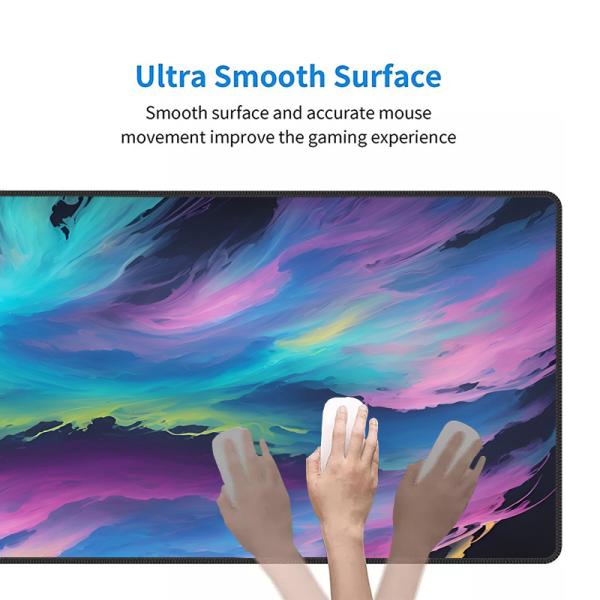 Stock Custom Large Size 400x900 Desk Mats Iridescent Printed Logo Pc Accessories Gaming Personalized Mouse Pad