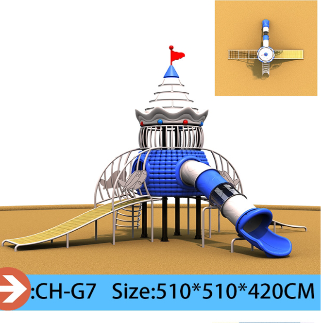 Pumpkin Robot Theme Large Outdoor Playground Slide Custom Plastic Combination Slides Climbing Tunnels Adventure Tubes for Parks Kindergartens Resorts