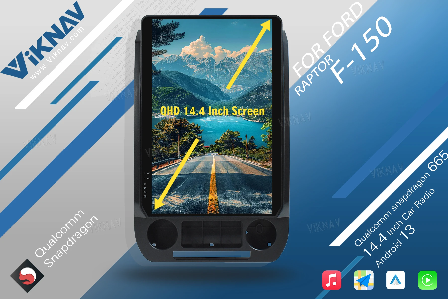 VIKNAV 14.4 " Android Car Radio For Ford F250 F350 F450 2015-2020 Carplay Android Auto