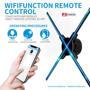 LED Holographic Air Display , Floor Stand Hologram Advertising Display 4 Blade