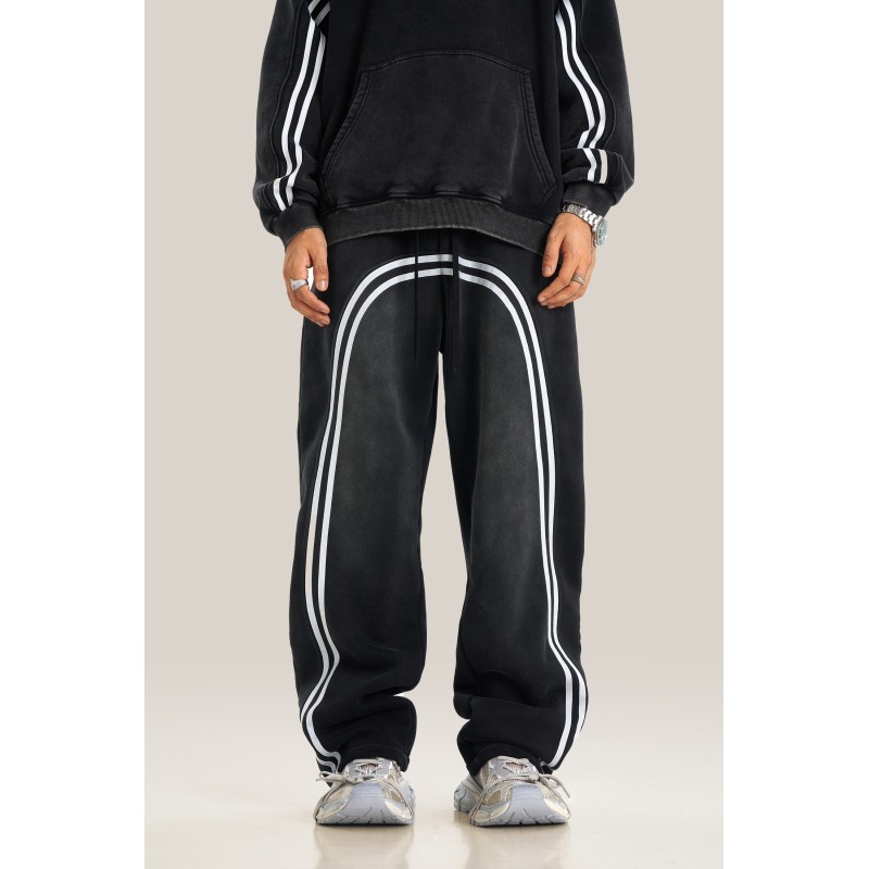 Men's Heavyweight Canvas Mid Sweatpants Breathable Waterproof Elastic Korean Style Washed Comfortable Loose Fit for Casual Daily
