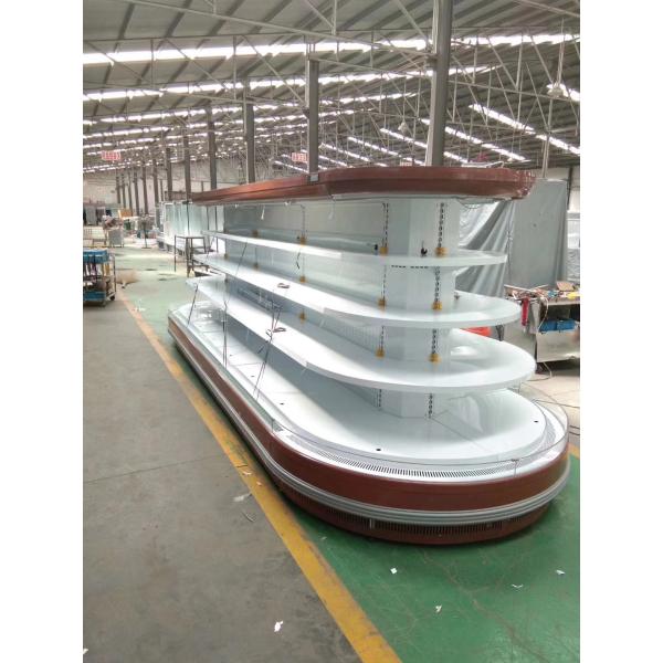 Semi Vertical Supermarket Open Display Fridge Round Island Refrigerator