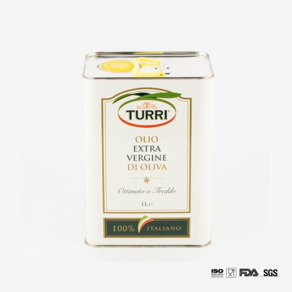 DADI 5L Food Oil Can 5000ml Square Empty Olive Oil Can Rectangle Shape Tinplate Material for Food Industrial