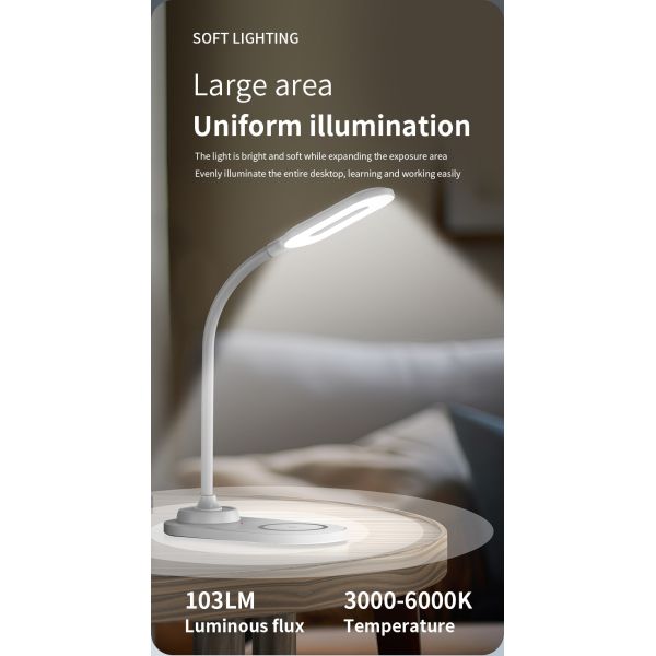 Ultra fast wireless charging，multifunctional touch desk lamp，bedside table intelligent light companion