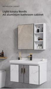 China Dumb White Vanity Wash Basin Online Wooden Vanity Cabinet For Wash Basin on sale