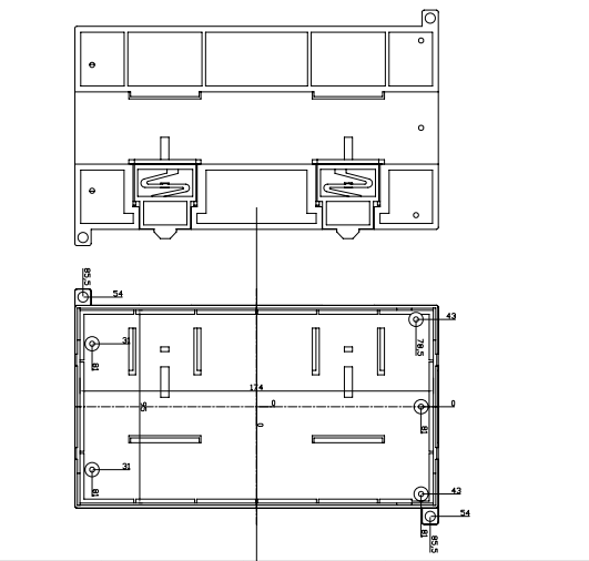 Black Plastic PLC Din Rail Enclosures 179*100*48mm For Relay PCB Electronics Housing