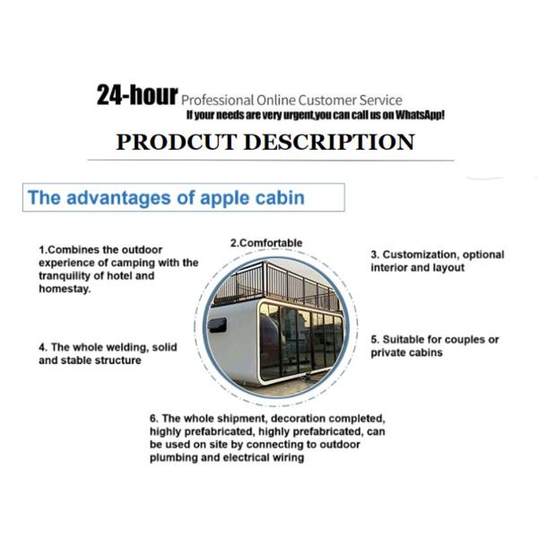 Modular Prefab Tiny Homes Container Office Portable Apple Home Pod Movable Apple Cabin