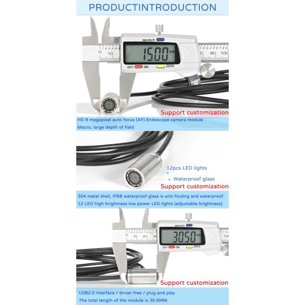 HZ OEM IMX179 8MP Industrial Camera Module 4K USB With 12 LED Camera
