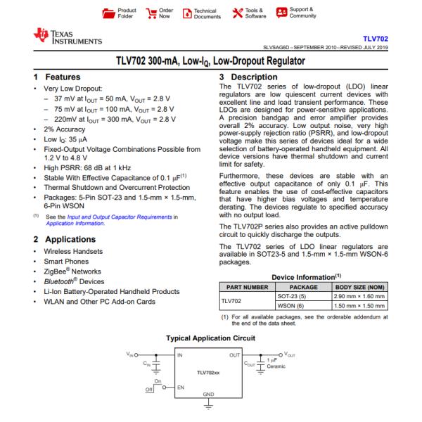 TLV70225DBVR Linear Voltage Regulator IC Positive Fixed 1 Output 300mA SOT-23-5