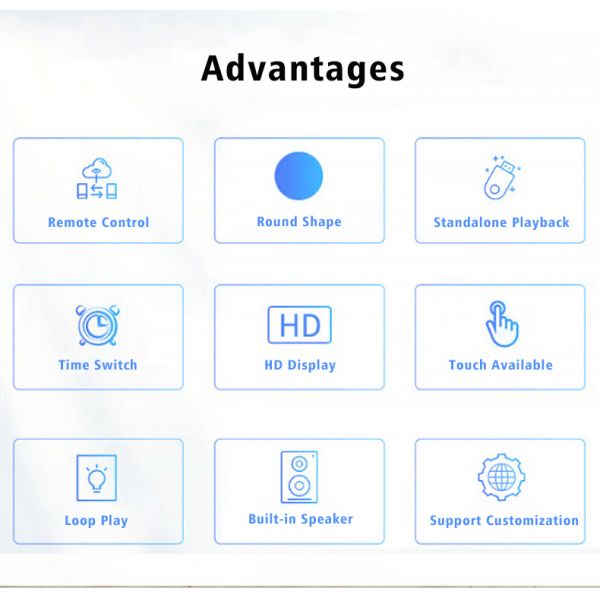 Creative Round LCD Display Circular Advertising Player Android WiFi Wall Mounted Digital Signage for Luxury Retail
