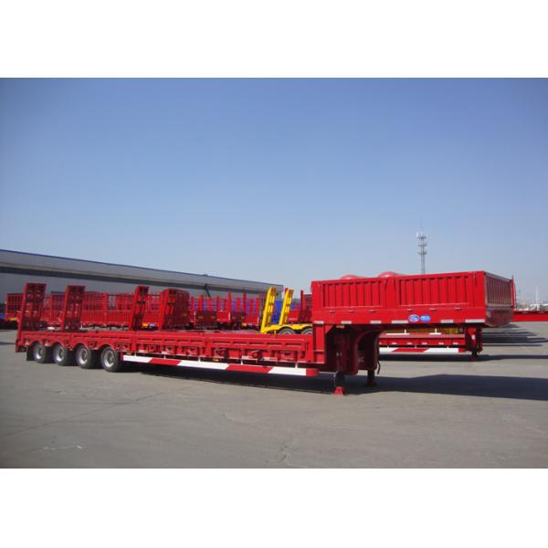 Low Bed Semi Trailer Truck 3 Axles 80 Tons 17m for Loading Construction Machine