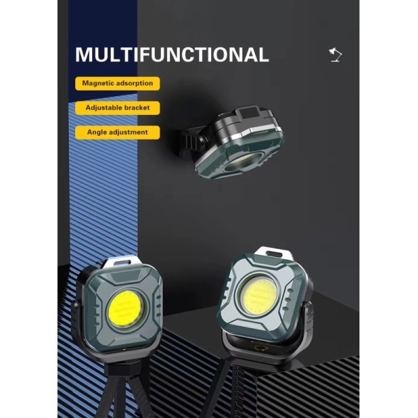 New 360 Degree Rotating 4 Color Temperature Mini COB Led Rechargeable Keychain Work Light with Strong Magnet