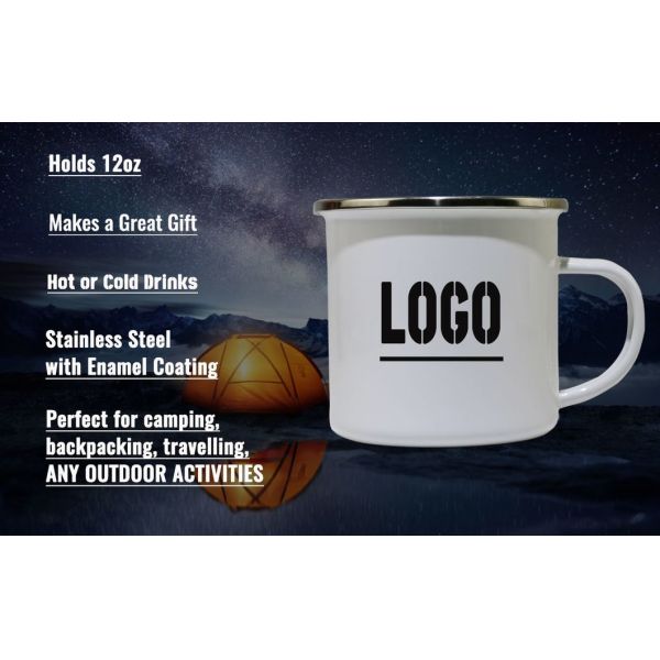Handmade Sublimation Mug Customized Enamel Metal Mugs with Logo Featuring C Shape Handle and Durable Build