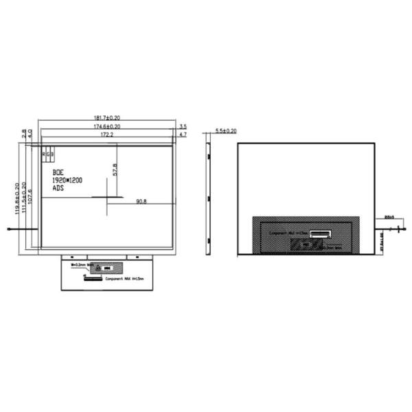 8 Inch Full HD TFT LCD Display Module 1000nits High Brightness Sunlight Readable