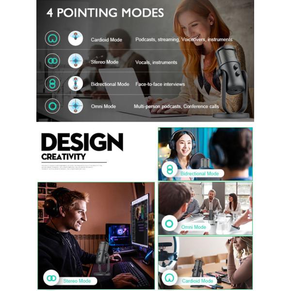 PC USB Gaming Mic , OEM Professional Studio Microphone For Streaming