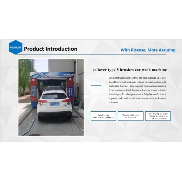 Risense 5 Brushes High Pressure Water Rollover Type Car Washing Automatic Machine Set with Wheel Brushes (CF-360)
