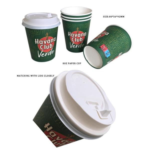Disposable single wall Paper Cups with Dome Lids for ice Beverages