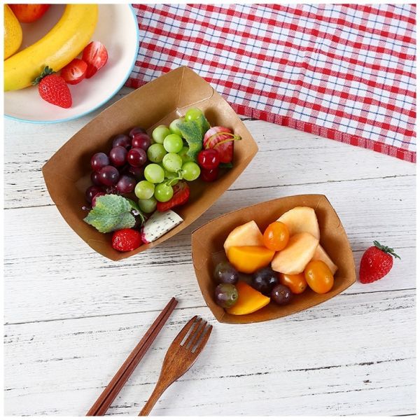 Custom Biodegradable Paper Food Boat Heavy Duty