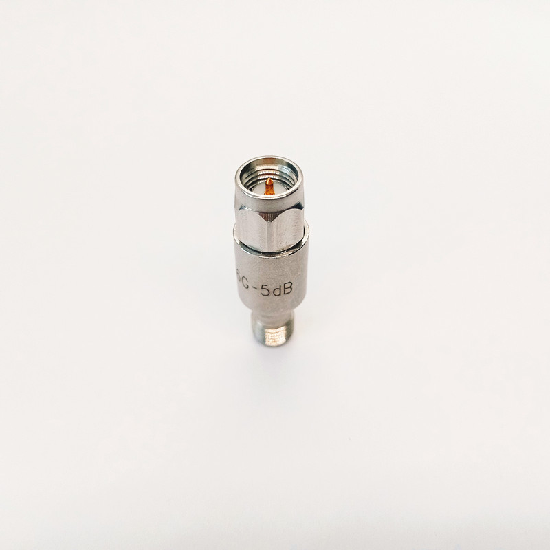 RF Fixed Attenuator SMA Male to Female with 5dB Attenuation DC-6GHz Frequency Range and Stainless Steel Housing