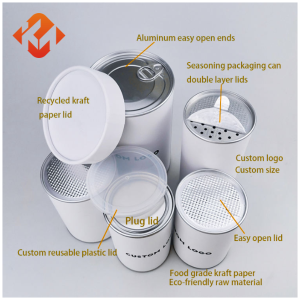 Customized biodegradable cylindrical paper tube for tea food chocolate box